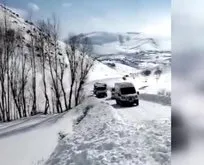 Erzurum’da üçüncü çığ! 10 araç mahsur kaldı