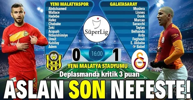 Galatasaray, Malatya’da son nefeste kazandı! Yeni Malatyaspor 0-1 Galatasaray MAÇ SONU ÖZET