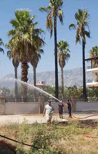 Son dakika: Villa bahçesindeki yangında alevler arasında kalan köpeği vatandaşlar kurtardı