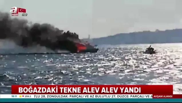 Son dakika: Üsküdar'da tekne yangını!