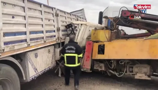 Şanlıurfa'da vinç ve tır çarpıştı 3 kişi yaralandı