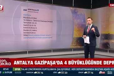 Antalya'da 4 büyüklüğünde deprem