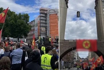 İsveç’te polis koruması altında PKK yürüyüşü