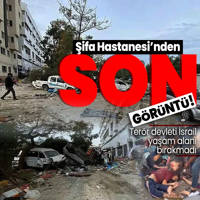 Terör devleti İsrail bir nefeslik oksijen bile bırakmadı! Şifa Hastanesi insani arayla birlikte görüntülendi