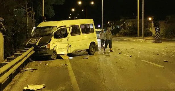 Alkollü minibüs şoförü, TIR’a çarptı