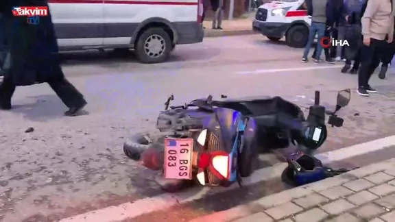 Bursa'da motosiklet kadına çarptı: 2 yaralı