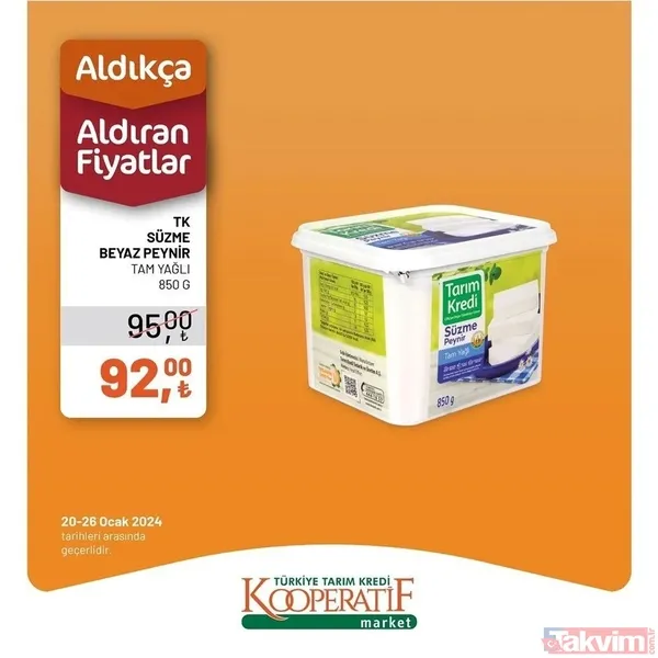 23-26 Ocak 2024 Tarım Kredi Kooperatif market fiyat listesi mest etti: Ayçiçek yağı, Peynir, süt, yumurta, kaşar fiyatları dibi gördü - 17