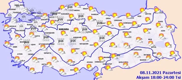 Meteoroloji pus ve sis için uyardı: Dikkatli ve tedbirli olun (8 Kasım hava durumu, kar yağışı var mı?)-9
