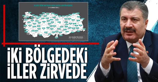 SON DAKİKA: Sağlık Bakanı Fahrettin Koca 4-10 Aralık illere göre vaka haritasını açıkladı!