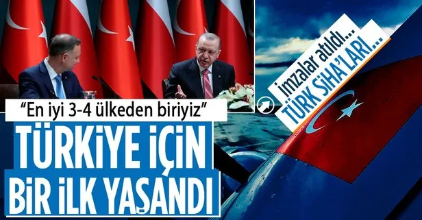 Son dakika! Başkan Erdoğan ile Polonya Cumhurbaşkanı Duda’dan SİHA satışı sonrası önemli açıklamalar!