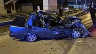 Tıra çarptı hurdaya döndü