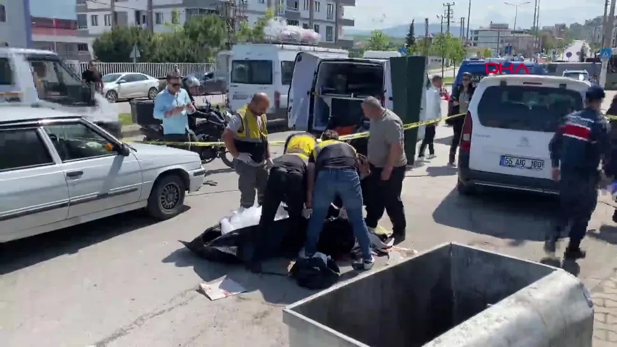Samsun İlkadım'da feci kaza: Başını çöp konteynerine çarpan motokurye öldü