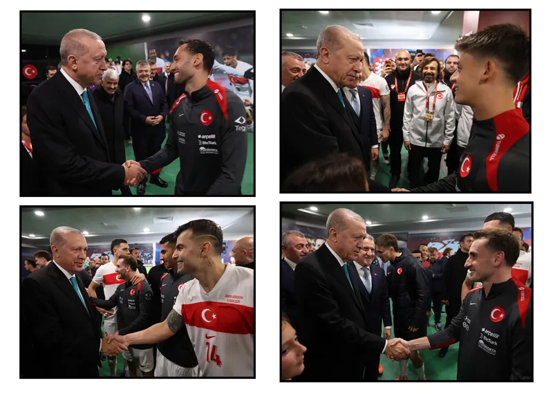 Galibiyetin ardından Başkan Erdoğan, milli oyuncularımızı tebrik etti (Takvim.com.tr)