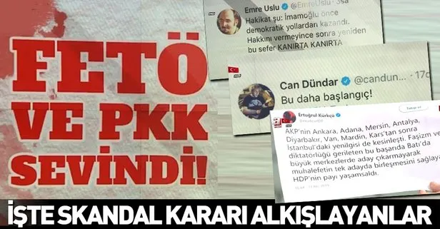 İl Seçim Kurulu’nun skandal mazbata kararına sevinen PKK ve FETÖ oldu