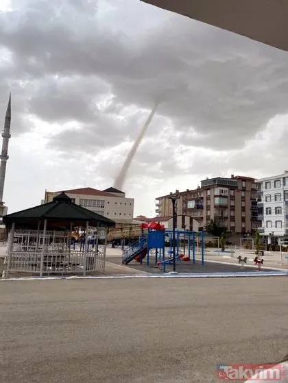 Ankara’da panik anları! Şereflikoçhisar’da hortum oluştu