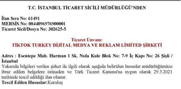 Son dakika: Google TikTok ve Twitter Türkiye'de limited şirketler kurdu! İşte Google TikTok ve Twitter'a atanan isimler!-3
