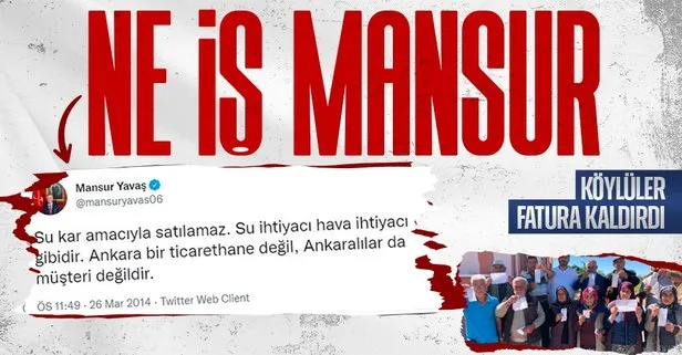 Mansur Yavaş’ın ’su’ çelişkisi! ’Ankaralılar müşteri değildir’ sözlerini unuttu... Köylüler mağdur