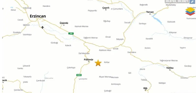 Depremin meydana geldiği nokta