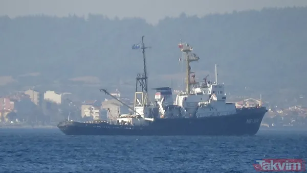 Rus askeri römorkörü ile anti-sabotaj botu Çanakkale Boğazı'ndan geçti - 1