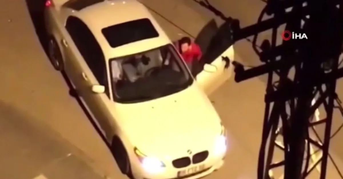 Ankara'da lüks otomobilde kadına şiddet güvenlik kameralarına yansıdı | Video