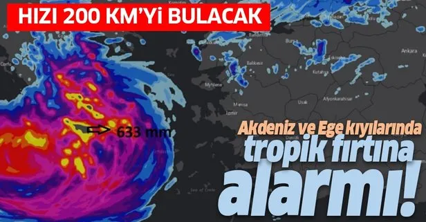 Türkiye’nin Akdeniz ve Ege kıyılarında tropik fırtına alarmı! Saatteki hızı 200 kilometre olacak