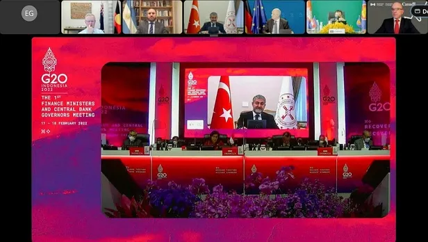 Hazine ve Maliye Bakanı Nureddin Nebati G20 Maliye Bakanları ve Merkez Bankası Başkanları Toplantısı'nda konuştu-3
