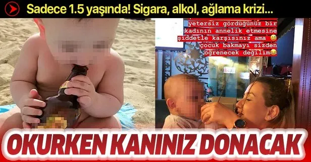 İstanbul’da akıllara durgunluk veren olay! 1,5 yaşındaki bebeğe alkol içirip fotoğraflarını paylaştı