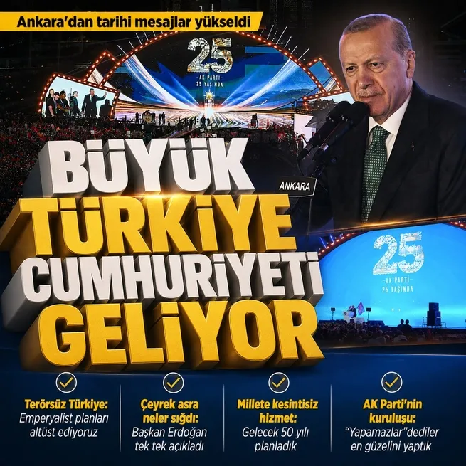 Ankarada tarihi konuşma! Başkan Erdoğan mesajı verdi: Açın yolları Büyük Türkiye Cumhuriyeti geliyor!