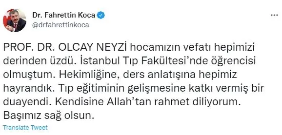 Son dakika: Prof. Dr. Olcay Neyzi vefat etti! Acı haberi Sağlık Bakanı Fahrettin Koca duyurdu | Olcay Neyzi kimdir?-1