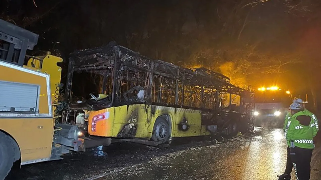 İETT otobüsü alevlere teslim oldu!
