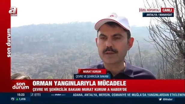 Yangınla mücadelede son durum ne? Bakan Kurum A Haber canlı yayınında açıkladı-4