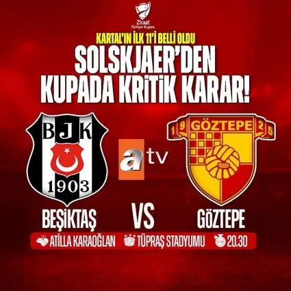 Beşiktaş’ın Göztepe maçı ilk 11’i belli oldu