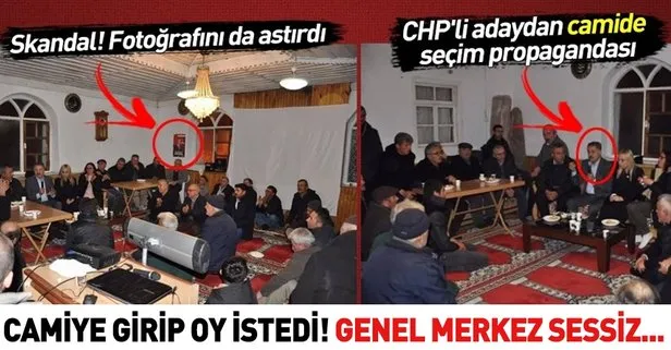 Skandal! CHP’nin adayı Cemil Deveci camide seçim toplantısı yaptı