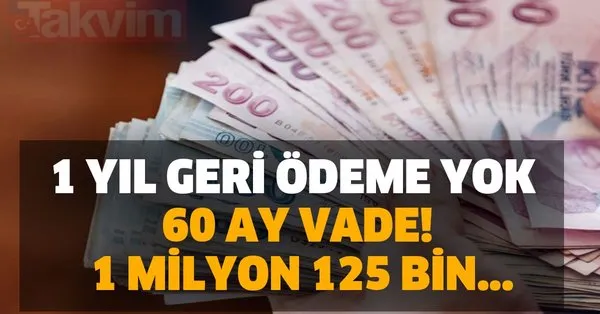 1 Milyon 125 Bin Liraya Kadar Kredi Alin Cok Dusuk Faiz 1 Yil Geri Odeme Yok 60 Ay Vade Hangi Bankalar Veriyor Iste Sartlari Takvim