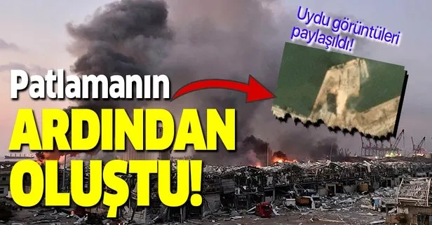 Beyrut'taki patlamanın ardından oluşan krater!