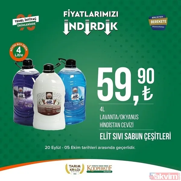 Tarım Kredi 5 Ekim FİYAT LİSTESİ 2023! Kooperatif marketlerinde indirimlerin son günü! Kırmızı mercimek 22.25, tost peyniri 59. 90... - 49