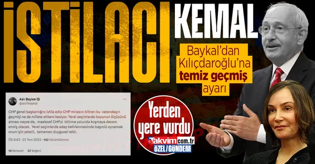 Aslı Baykal'dan "Partiyi geçmişi temiz birine bırakırım" diyen Kılıçdaroğlu'na tepki: "CHP mirasını bitirdi, geçmişi ne ki ahkam kesiyor"