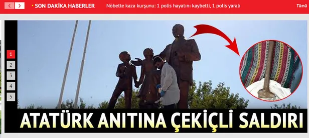 Diyarbakır'da Atatürk Anıtı'na saldıran şahıs yakalandı-1
