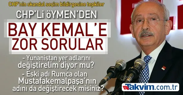 CHP’li Onur Öymen’den Kılıçdaroğlu’na zor sorular
