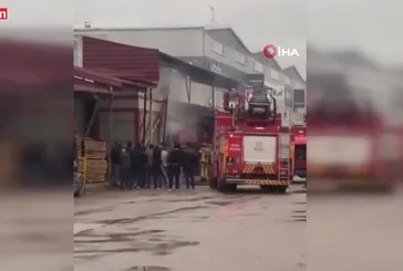 Bursa İnegöl'de mobilya fabrikasında yangın!