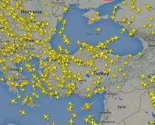 20 saniyede 1 uçak geçti