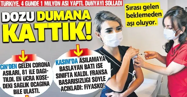 ’Dozu’ dumana kattık! Türkiye 4 günde 1 milyon koronavirüs aşısı yaptı, dünyayı solladı
