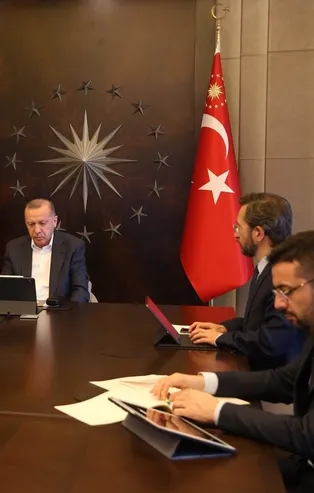 Son dakika: Başkan Erdoğan, MİT Başkanı Hakan Fidan'la video konferans üzerinden görüştü