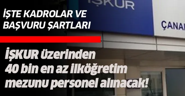 İŞKUR üzerinden 40 bin ilköğretim mezunu personel alınacak!