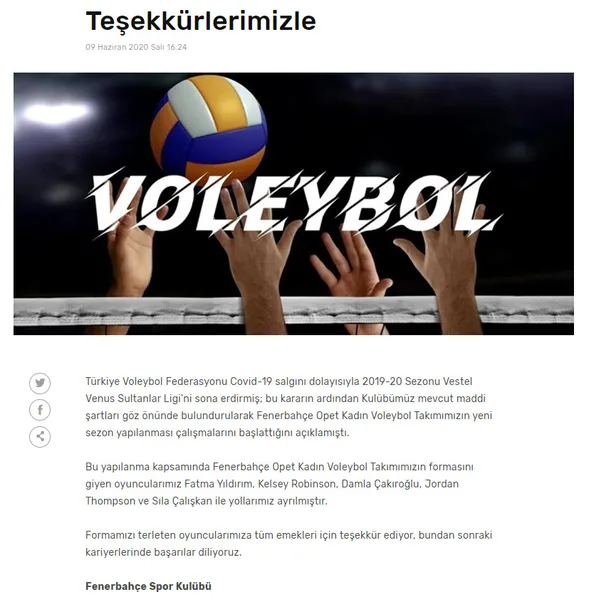 Resmen duyurdular | Fenerbahçe Kadın Voleybol Takımı'nda 5 isimle yollar ayrıldığını açıkladı-2