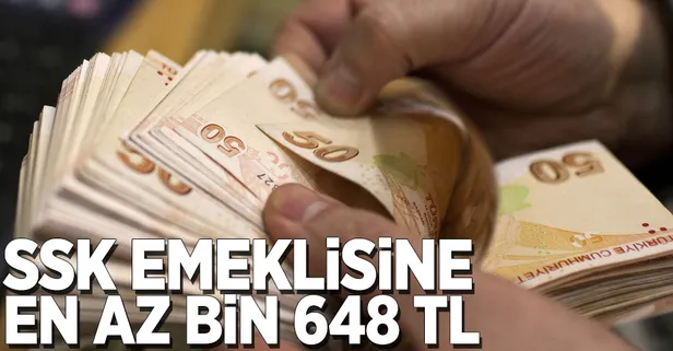 SSK emeklisine en az bin 648 TL