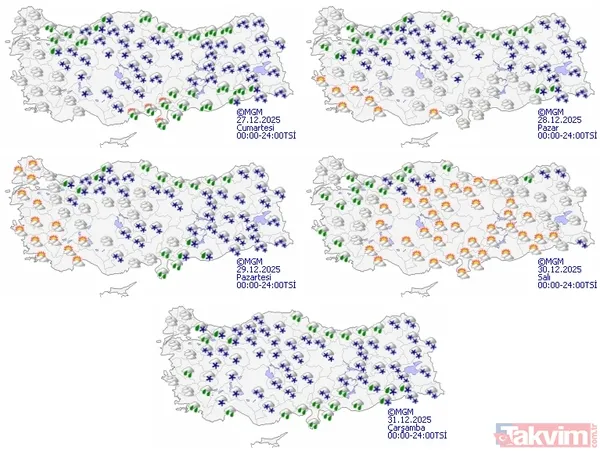 İstanbul’a kar yağacak mı? Meteoroloji’den 27 Aralık il il hava durumu: 38 il için yoğun kar yağışı uyarısı - 6