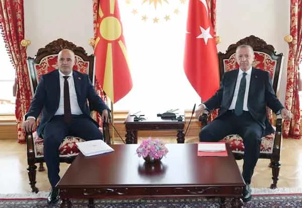 Son dakika: Başkan Erdoğan Kuzey Makedonya Başbakanı Kovacevski'yi kabul etti-1