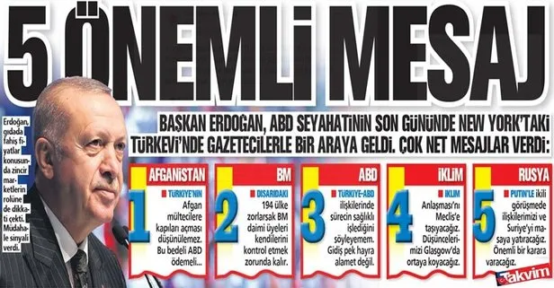Başkan Erdoğan, New York’taki Türkevi’nde gazetecileri kabul etti! Önemli mesajlar verdi