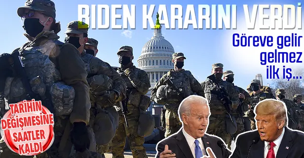 Askerlerin gölgesinde devir teslim töreni! Biden kararını verdi! Göreve gelir gelmez...